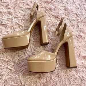 Jenn Ardor Platform Nude Beige Heels Size 6